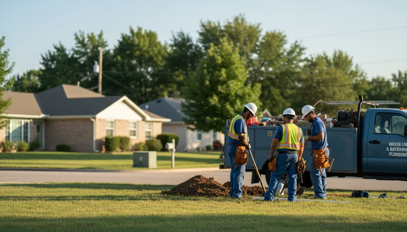Residential water line and bathroom plumbing service in Toronto, KS